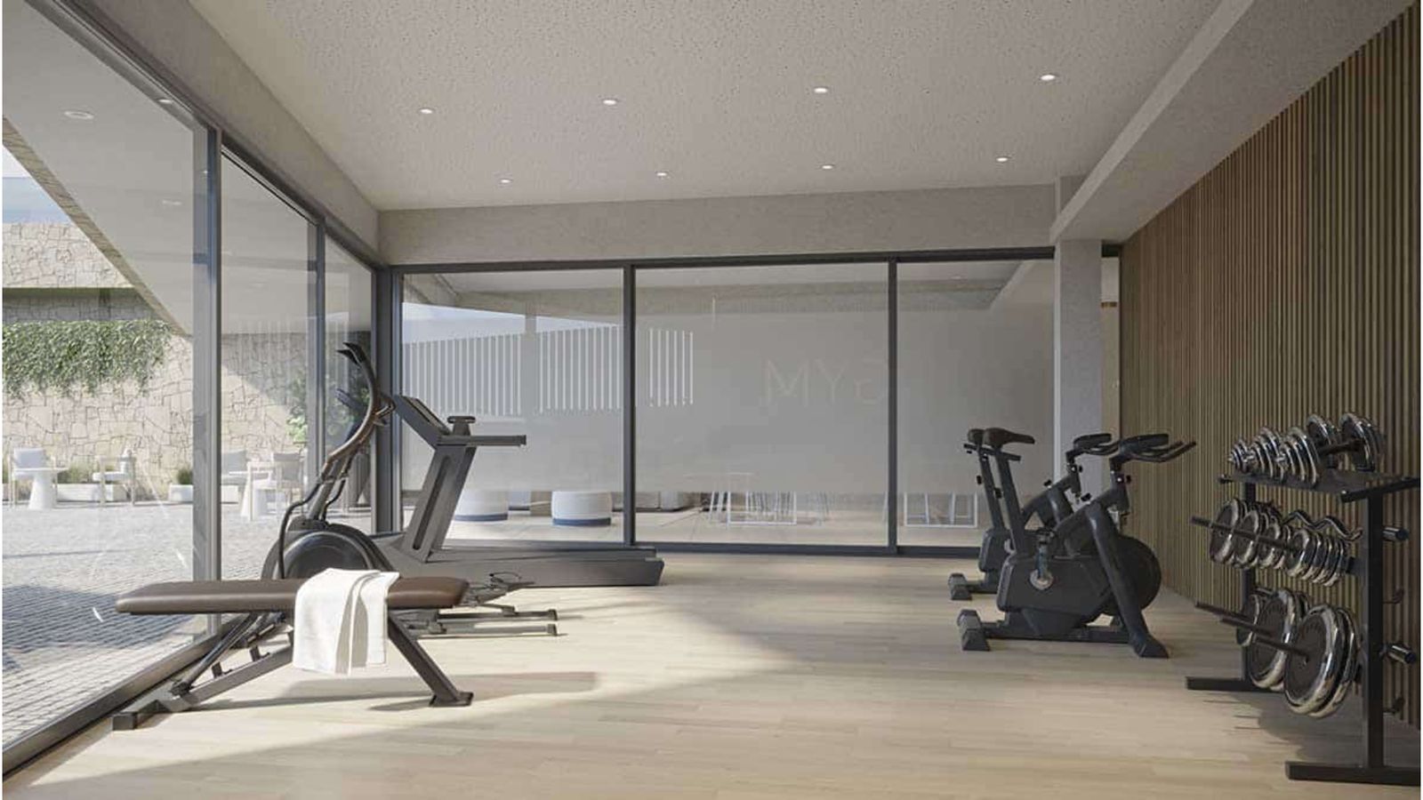 05 modern home gym with large windows